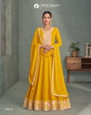 Purva By Aashirwad Mor Bagh Georgette Readymade Gown With Dupatta Wholesale Clothing Distributors In India